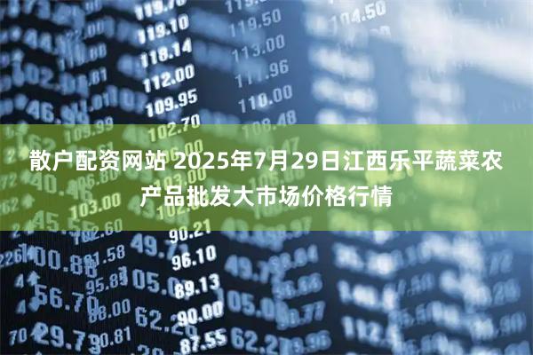 散户配资网站 2025年7月29日江西乐平蔬菜农产品批发大市场价格行情